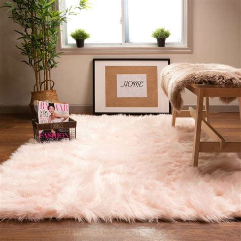 pink shag rug | Faux fur area rug, Faux sheepskin rug, Pink area rug