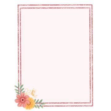 a pink frame with flowers on it