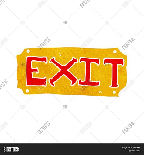 Cartoon Exit Sign Vector & Photo (Free Trial) | Bigstock