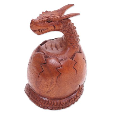 Kiva Store | Hand Carved Suar Wood Balinese Dragon Sculpture ...