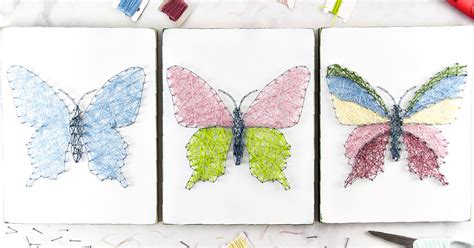 Butterfly String Art Patterns Using Coloring Pages • Kids Activities Blog