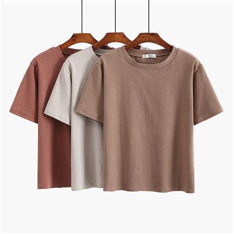 High Quality 6 Color S XL Plain T Shirt Women Cotton Elastic Basic T ...