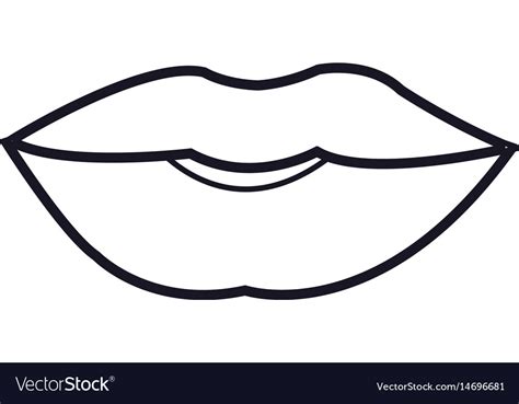 Outline mouth lips woman expression Royalty Free Vector