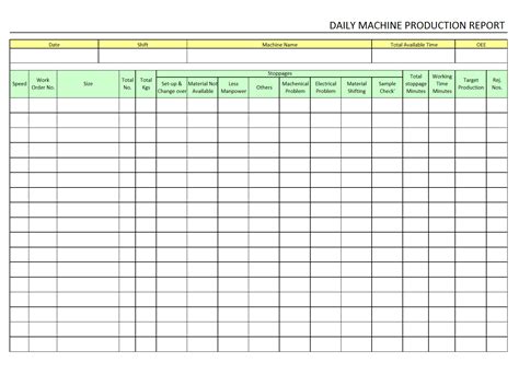 Daily Production Report Format In Excel ~ Excel Templates