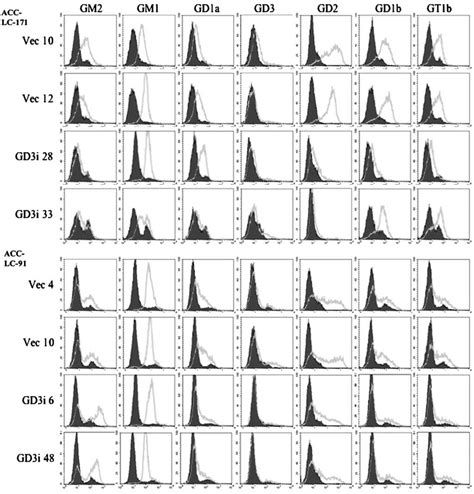 Cell surface expression of gangliosides in the stable transfectant ...