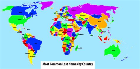 Most Common Last Names by Country World Map [OC] : r/dataisbeautiful