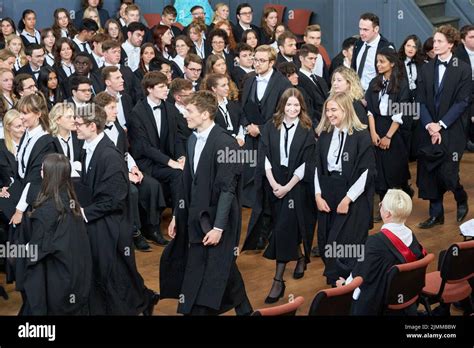 Oxford University graduation ceremony in the Sheldonian Theatre, August ...