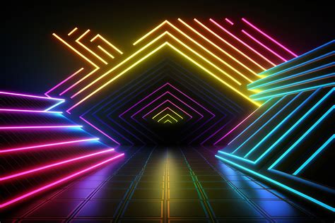 3D Futuristic Neon Background Graphic by Motin · Creative Fabrica