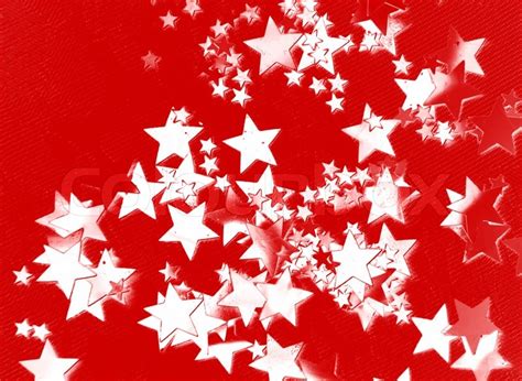 The red background with white stars | Stock image | Colourbox