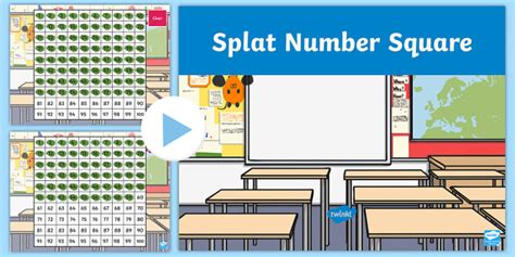 100 Square PowerPoint - 100 Number Splat Squares Year 1