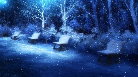 Anime Snow, anime night winter HD wallpaper | Pxfuel