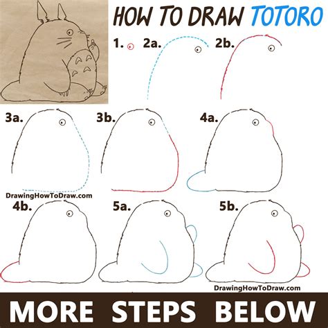 How to Draw Totoro from My Neighbor Totoro – Easy Step by Step Drawing ...