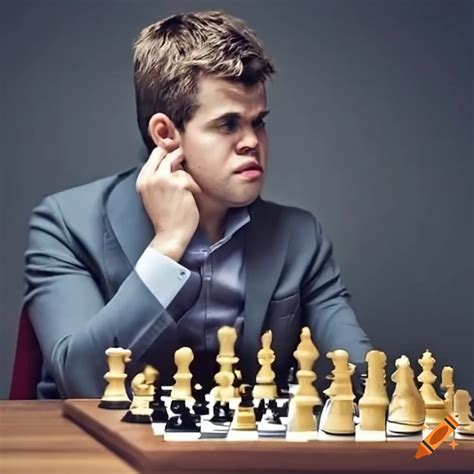 Magnus carlsen playing chess on Craiyon