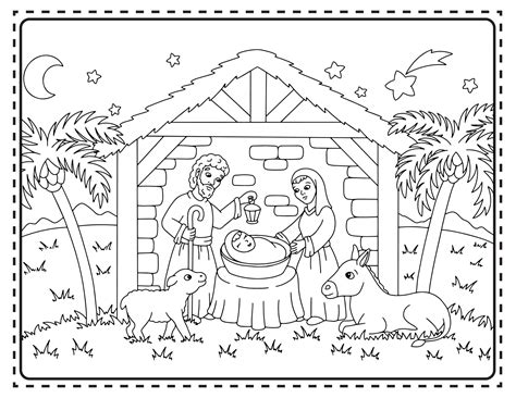 Printable Christmas Nativity Coloring Pages - About a Mom