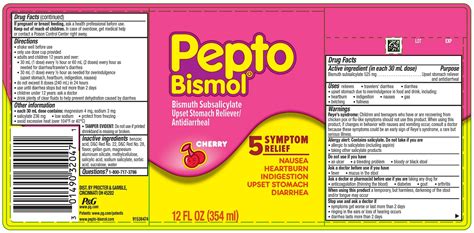 Pepto-Bismol Cherry: Details from the FDA, via OTCLabels.com