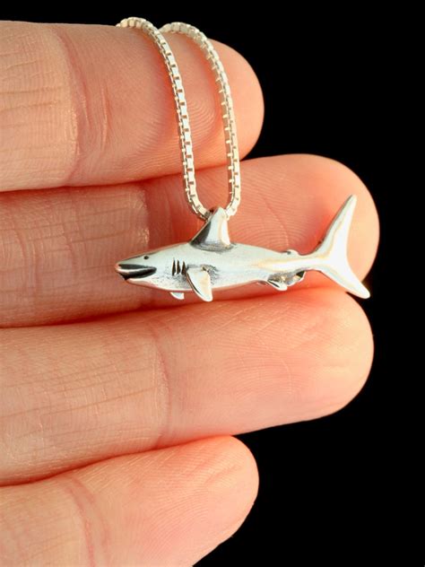 Shark Necklace Shark Charm Silver Shark Pendant Shark Jewelry - Etsy UK