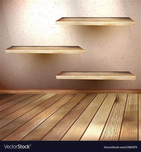 Empty wooden shelf background eps 10 Royalty Free Vector