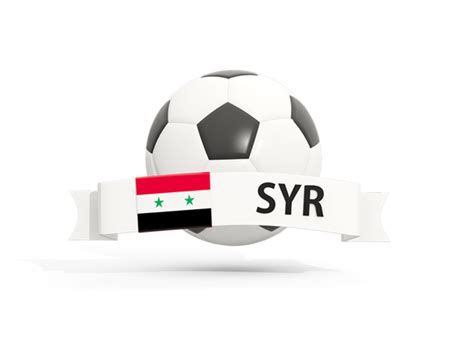 Football with banner. Illustration of flag of Syria