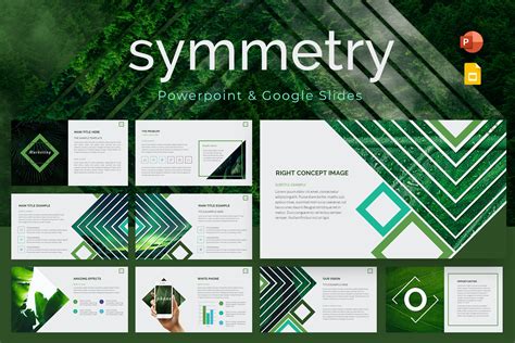 绿植绿叶主题PPT&谷歌幻灯片模板 Symmetry Powerpoint & Google Slides Template – 设计小咖