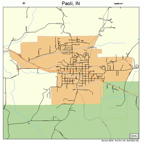 Paoli Indiana Street Map 1857780