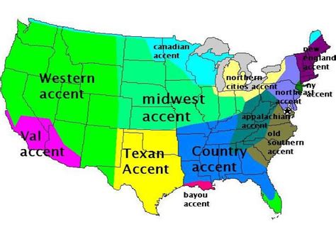 Accent Map Of Us - Show Me The United States Of America Map