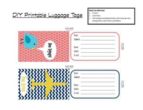 Printable Luggage Tags for Kids