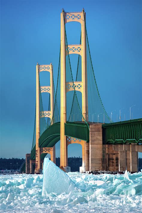 Bridge Mackinac Winter Ice -1002 Pure Michigan Photograph by Norris ...