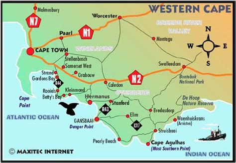 Map of Hermanus, Overberg, Western Cape, South Africa