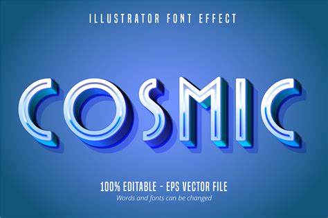 Cosmic Text, 3D Editable Font Effect Graphic by Mustafa Beksen ...