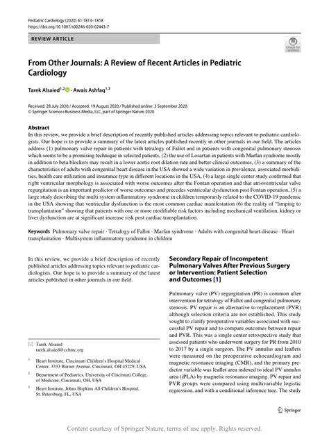 From Other Journals: A Review of Recent Articles in Pediatric ...