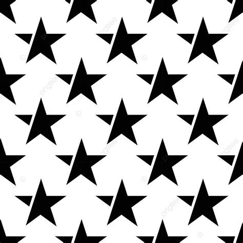 White Seamless Pattern With Black Star Vector Fabric Design Shape ...