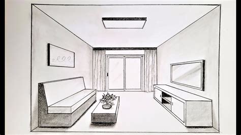 Living Room One Point Perspective Drawing | Bryont Blog