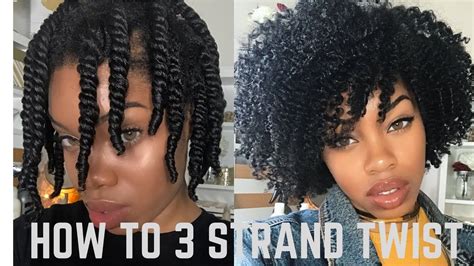 How to 3 Strand Twist Out *DETAILED + Night Time Routine [Video ...