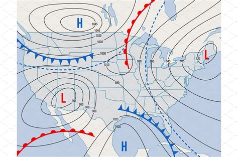 Forecast weather isobar map, USA by Vectorrrr1 on Dribbble