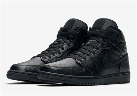 Air Jordan 1 Mid Triple Black 554724-091 Release Date - SBD