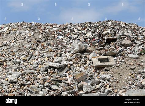 building rubble at recycling yard Stock Photo - Alamy