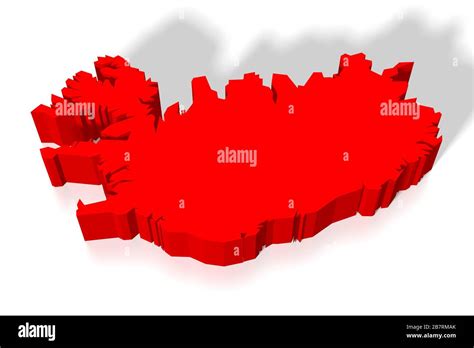 3D map - Iceland Stock Photo - Alamy