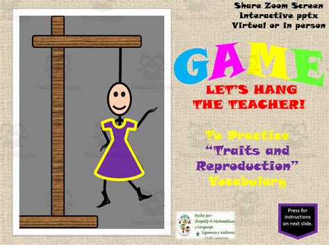 Free Science Interactive Hangman / Traits and Reproduction Vocabulary ...