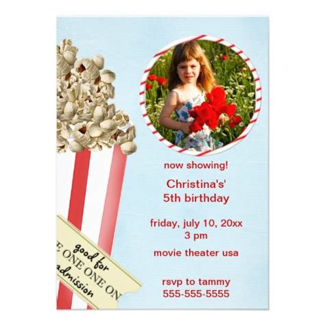 Popcorn Birthday Party Invitation