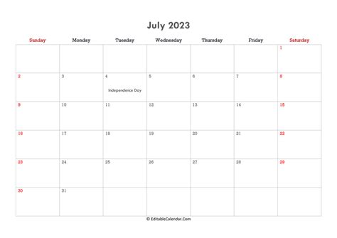 July 2023 Calendar Editable - Get Calender 2023 Update