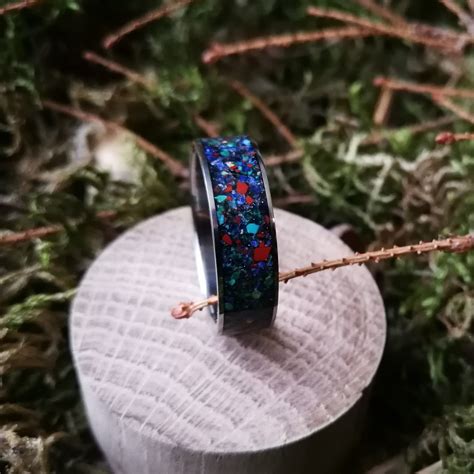 Unique handmade titanium ring Spectrum | Etsy