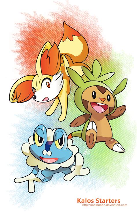 Kalos Starters by MokaSooN on DeviantArt