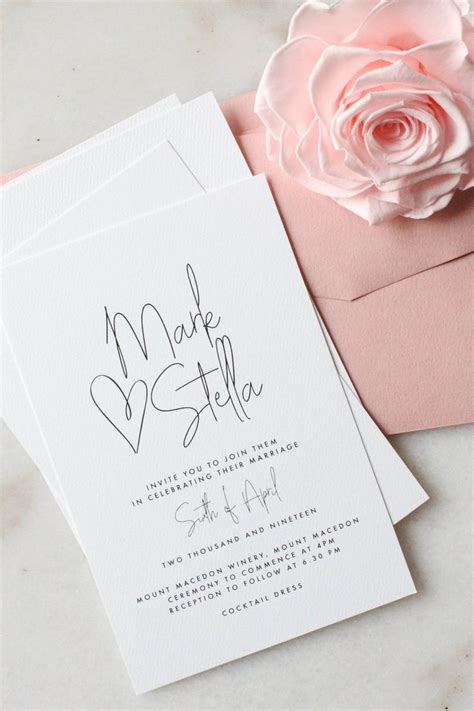 Wedding Invitation - All My Heart | Heart wedding invitations, Modern ...