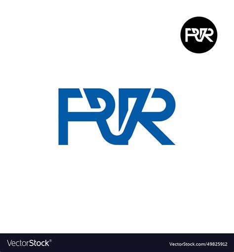 Letter pvr monogram logo design Royalty Free Vector Image