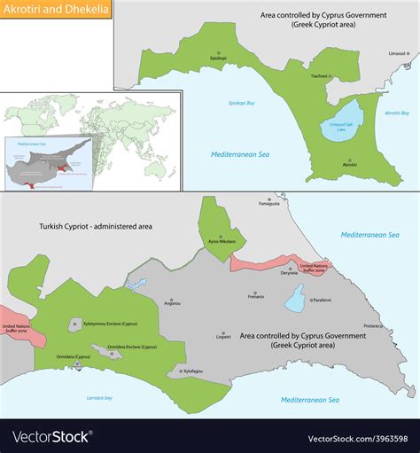 Akrotiri and dhekelia map Royalty Free Vector Image