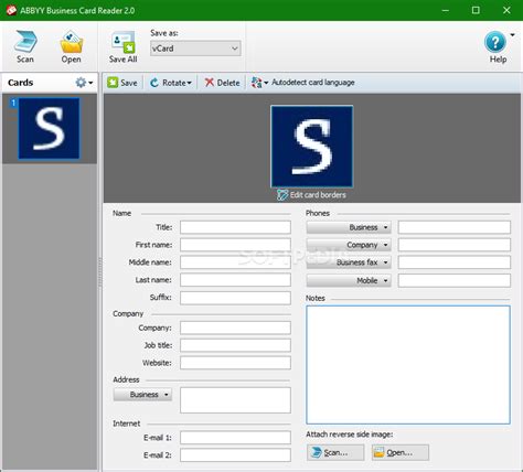 Abbyy business card reader business card reader - kopoling