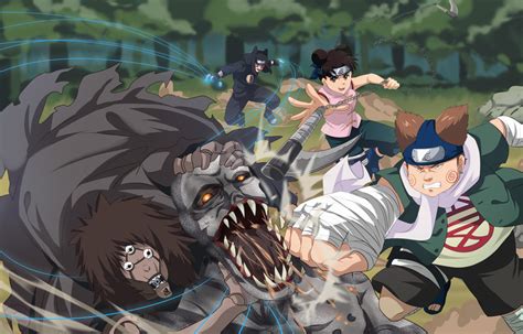 Choji, Tenten and Kankuro vs Mutated Jirobo by Avaloki on DeviantArt