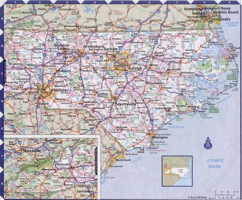 Printable Map Of North Carolina Cities