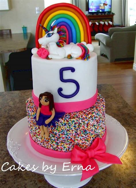 A Colorful Unicorn Birthday Cake #CakesbyErna