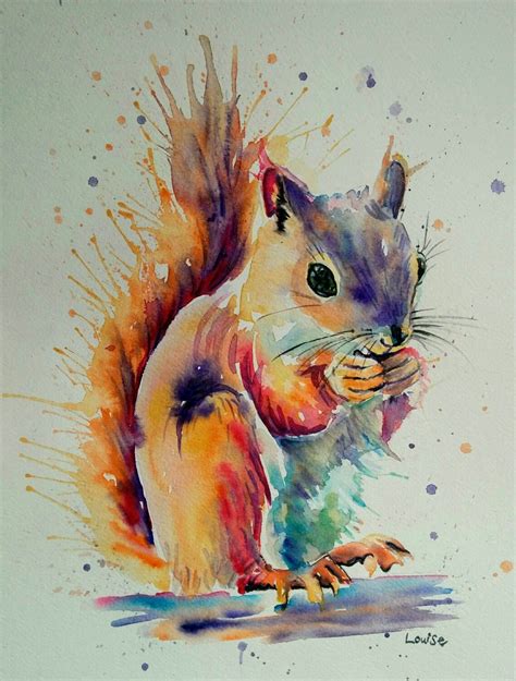 red squirrel louise cobbold in 2020 | Squirrel art, Squirrel painting ...